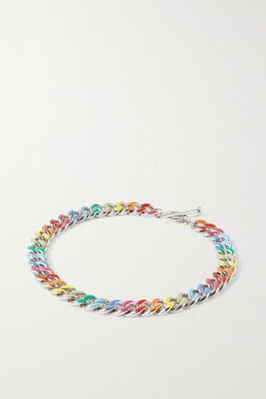 Fry Powers Collana In Argento E Smalto The Cool Set Unicorn Rainbow