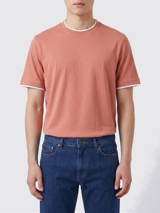 Brunello Cucinelli T-shirt a girocollo con contrasti in cotone