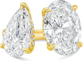 Diana M. Jewels 18KT YELLOW GOLD 2 STONE LAB GROWN DIAMOND FASHION RING WEIGHING 10.00 CTS TW