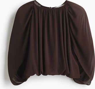 H&M Chiffonbluse - Dunkelbraun