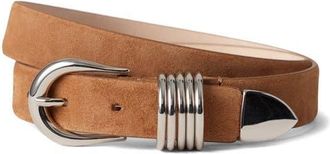 Déhanche Hollyhock Suede Belt in Caramel Suede/silver at Nordstrom, Size X-Large