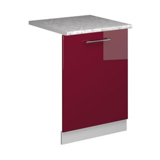 Vicco Panel Frontal Del Lavavajillas Fame-line, Rojo Burdeos Alto Brillo, 60 Cm, Et M&aacute;rmol Vicco