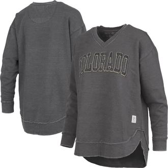 Pressbox Womens Pressbox Black Colorado Buffaloes Westin Poncho V-Neck Pullover Sweatshirt at Nordstrom, Size X-Large