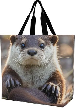 Generic Cute Otters Shoulder Bag Durable Handbag Lightweight Shoulder Bags For Travel College Beach