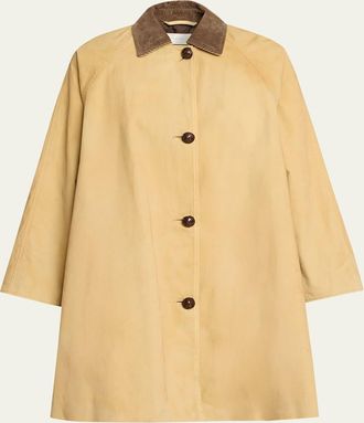 The Row Ina Corduroy Collar Single-Breasted Car Coat