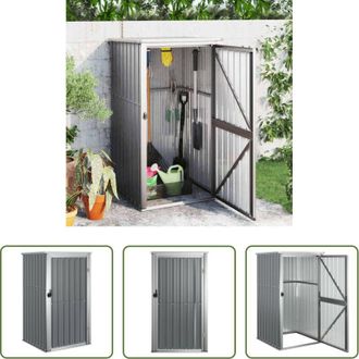 vidaXL vidaXL Attrezzi da giardino - Capanno per Attrezzi Grigio 88x89x161 cm in Acciaio Zincato