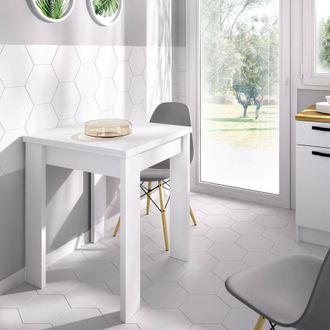 Dmora Mesa Extensible Dbli, Consola Extensible Multiposici&oacute;n, Consola Auxiliar Plegable, 79/134x67h79 Cm, Blanco - Dmora