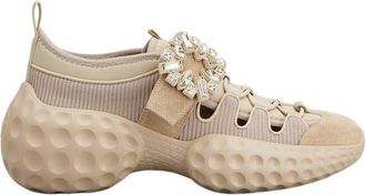 Roger Vivier Womens Sneaker Velcro Strass Beig - Tan Leather - Size EU 40