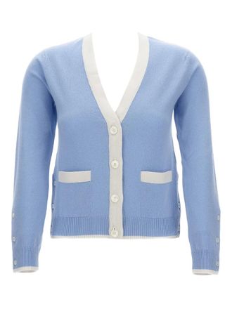 Thom Browne cashmere cardigan - women - Cashmere - 44 - Blue