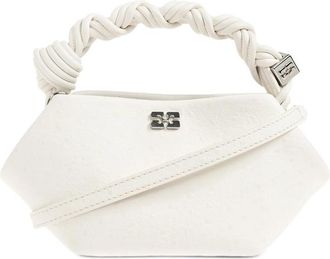 Ganni Ostrich-effect Twisted-handle Tote Bag