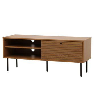 Hhg Hhg - Nunca Usado] Mueble Tv 275, Mueble Tv Bajo, Estilo Escandinavo Metal Madera Melamina Mvg 50x120x40cm, Natural