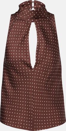 Poss&eacute; Phoebe polka-dot halterneck top