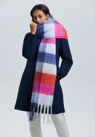 Luhta Schal LUHTA LUHTA NAANJOKI, Damen, blau (dunkelblau), Obermaterial: 100% Polyester, Modet&uuml;cher Schal, mit Fransen, weiches und luftiges Material, spor