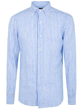 Barba Classic Linen Large Stripes Shirt
