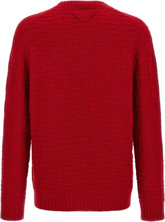 Prada Knitted Wool-Cashmere Sweater - Red