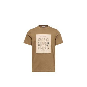 Moncler Moncler Safari Wardrobe Print Cotton T-shirt, Men, Green, Size: 3xl