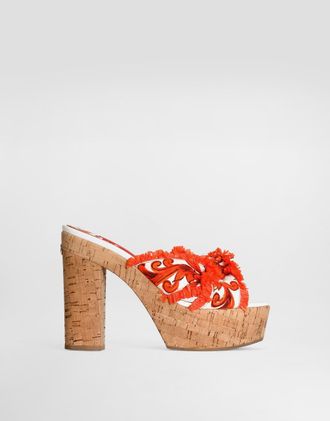 Dolce & Gabbana Sandalo Zoccolo - Woman Sandals And Wedges Multicolor 38.5