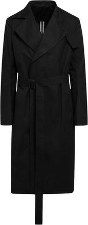 Rick Owens Belted Coats, male, Black, Size: 2XL Mastodon Trench