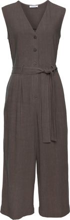 Lascana Overall LASCANA, Damen, Gr. 34, N-Gr, gr&uuml;n (khaki), Web, Obermaterial: 85% Viskose, 15% Leinen, unifarben, figurumspielend lang, V-Ausschnitt, Overall