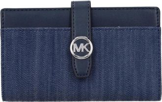 Michael Kors Stoffen Portemonnee met Meerdere Kaartsleuven en Muntzak - Dames - Portefeuilles - Blauw - ONE Size - Accessoires