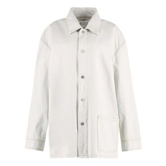 Maison Margiela Down Jackets, female, Beige, Size: XS Denim Jacket