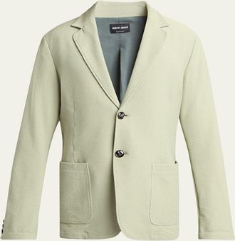 Giorgio Armani Mens Seersucker Patch-Pocket Blazer