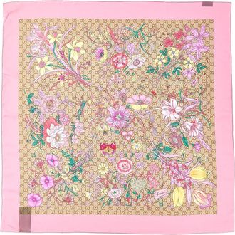 Gucci Printed Gg Silk Twill Carre