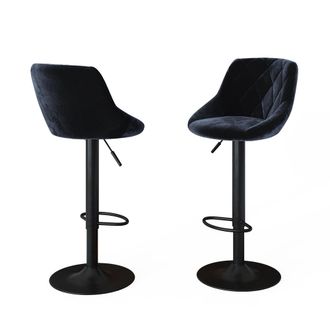 Vicco Taburete De Bar Conjunto De 2 Sena, Negro, 38.5 X 84 Cm, Vicco