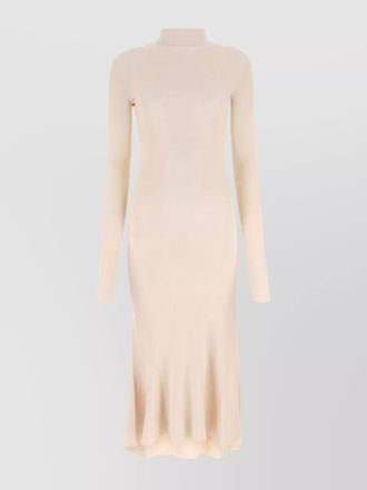 Balenciaga silk blend mock turtleneck knitted midi dress