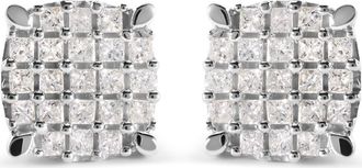 House of Brilliance 10K White Gold 3/4 Ct Princess Diamond Composite Cushion Shape Stud Earrings at Nordstrom