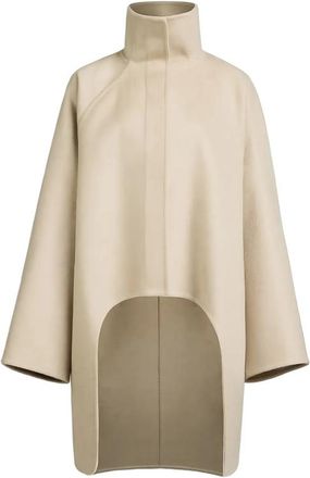 Alaia High-low Hem High-neck Coat