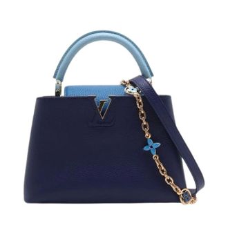 Louis Vuitton Pre-owned Capucines BB Handtas - Dames - Pre-owned - Blauw - Maat: ONE Size Leer