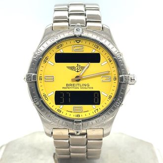 Breitling Pre-owned Breitling Aerospace Perpetual Alarm Chronograph Quartz Analog-Digital Chronometer Mens Watch J56062/I003
