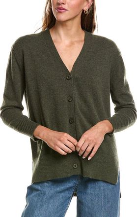 Fort&eacute; Cashmere Hi Low Easy Button 100% Cashmere Cardigan