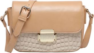 Generic SAGECARRY Vegan Leather Crossbody Bag, Crocodile Embossed Push Lock Purse, Women Small Shoulder Bag (Khaki)
