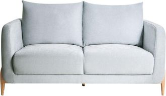 Beliani 2 Seater Sofa Light Blue Chenille Upholstery Wooden Legs with Armrests Living Room Reading Corner Modern Scandinavian Style GIMO