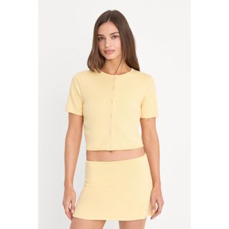 Good American Womens The Keepsake Cardigan | Honey, Size Medium | Good American by Khlo&Egrave; Kardashian