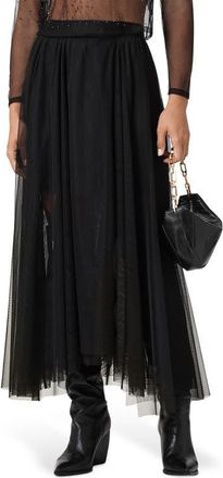 AllSaints Ally Tulle Skirt in Black at Nordstrom, Size 12 Us