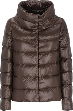 Herno Dark Brown Boxy Quilted Down Jacket