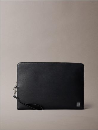 Calvin Klein Mens Emblem Logo Laptop Sleeve - Black