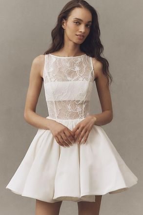 AMUR Lainey Boat-Neck Mini Dress