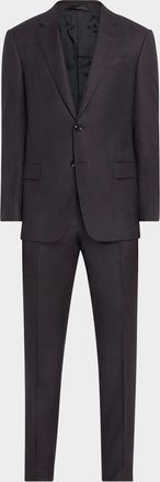 Giorgio Armani Men & apos;s Micro-Textured Wool Classic Fit Suit