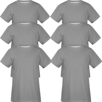 Generic Mens Plain Cotton T-Shirts Multipack Soft Breathable Crew Neck Tees Everyday Essential Casual Fit 1/3/5/6/12 Pack Assorted Colours-6