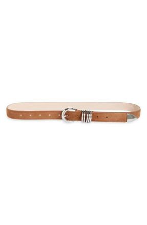 D&eacute;hanche Hollyhock Suede Belt in Sienna Suede/Silver at Nordstrom, Size X-Large