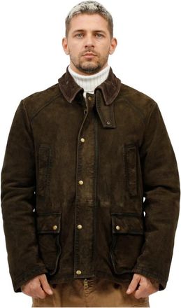 The Jack Leathers Su&egrave;de Jachtjas met Fluweel Kraag - Heren - Leren en Su&egrave;de Jassen - Bruin - XL - Su&egrave;de - Jassen