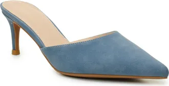 Nicole Miller Pointed Toe Mule in Blue Nubuck at Nordstrom Rack, Size 8.5