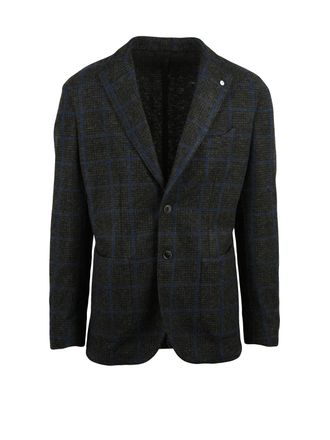 L.B.M. 1911 Wool Blend Jacket with Rounded Silhouette and Button Closure