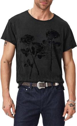 John Varvatos Raw Edge Graphic T-Shirt in Charcoal at Nordstrom, Size Xx-Large