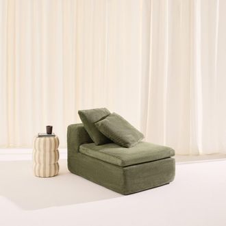 Sweeek M&oacute;dulo para sof&aacute; envasado al vac&iacute;o modular de tela chenilla, verde