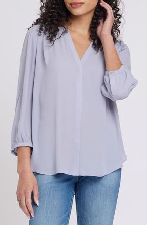 NYDJ Pintuck Top in Vintage Lavender at Nordstrom, Size Xx-Small